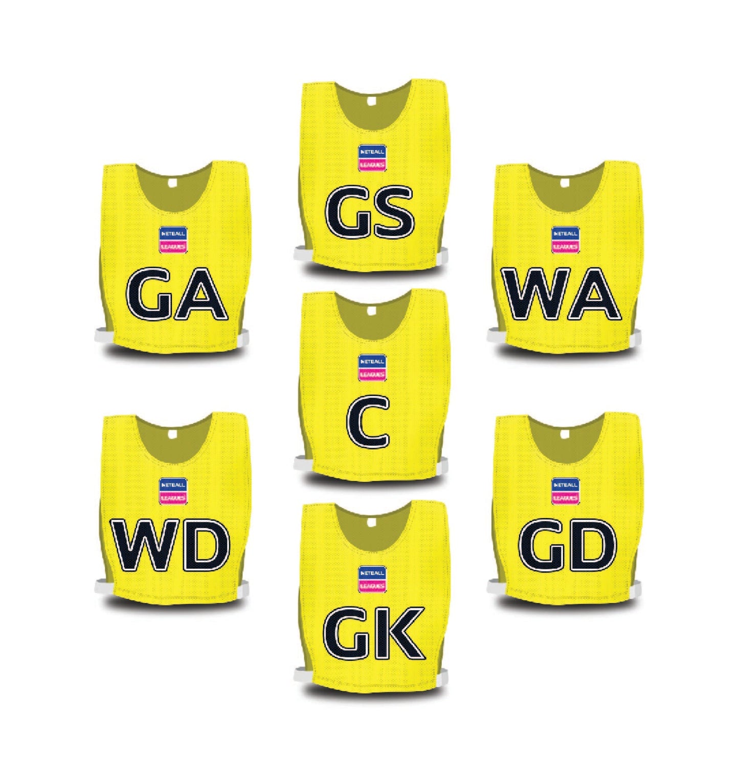 Yellow "Netball League" Team Bibs