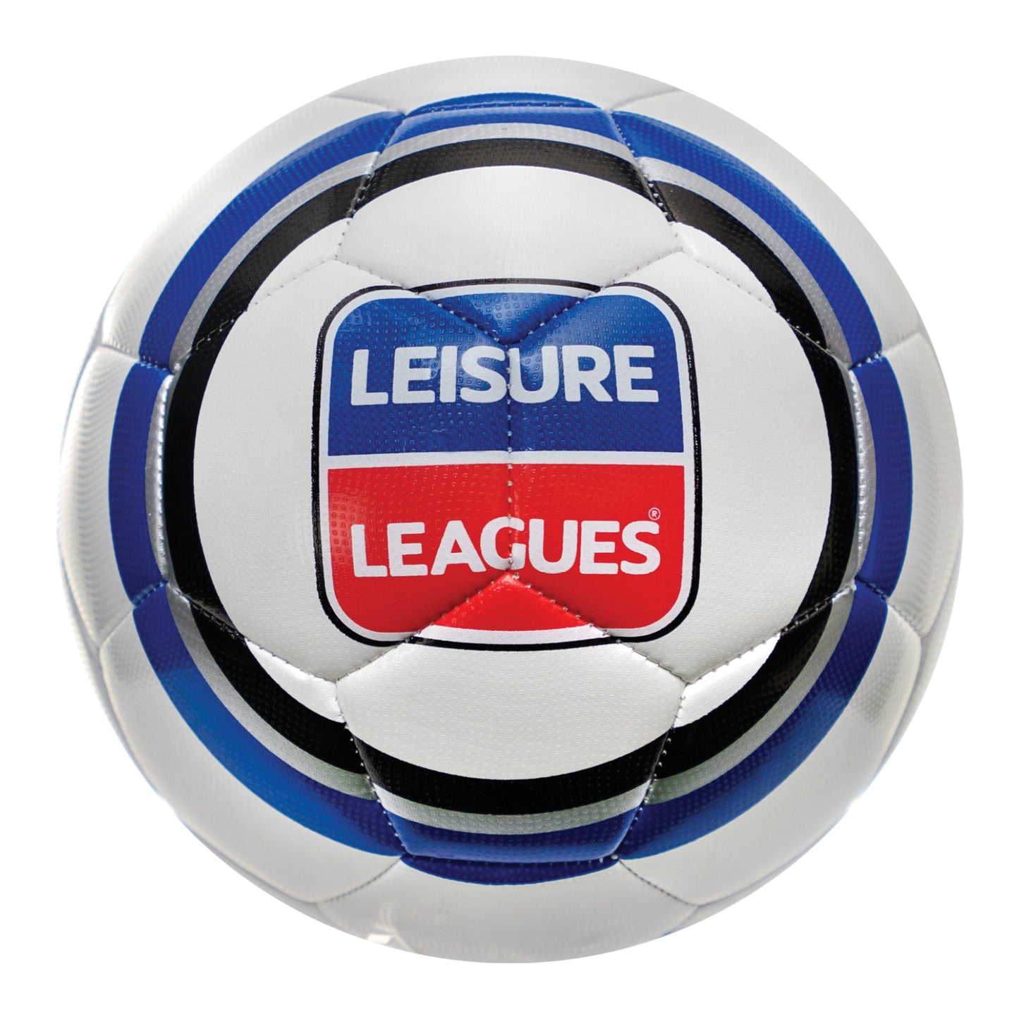 Leisure leagues football Size 5 Ball White Blue Silver